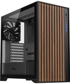 CASE ITEK TOWER "CASE WOODY" GAMING TOWER 2*USB3,1*USB-C 3*12CM FAN ARGB, TEMP GLASS SIDE PANEL, NERO+WOOD FRONT - ITGCAWO28B