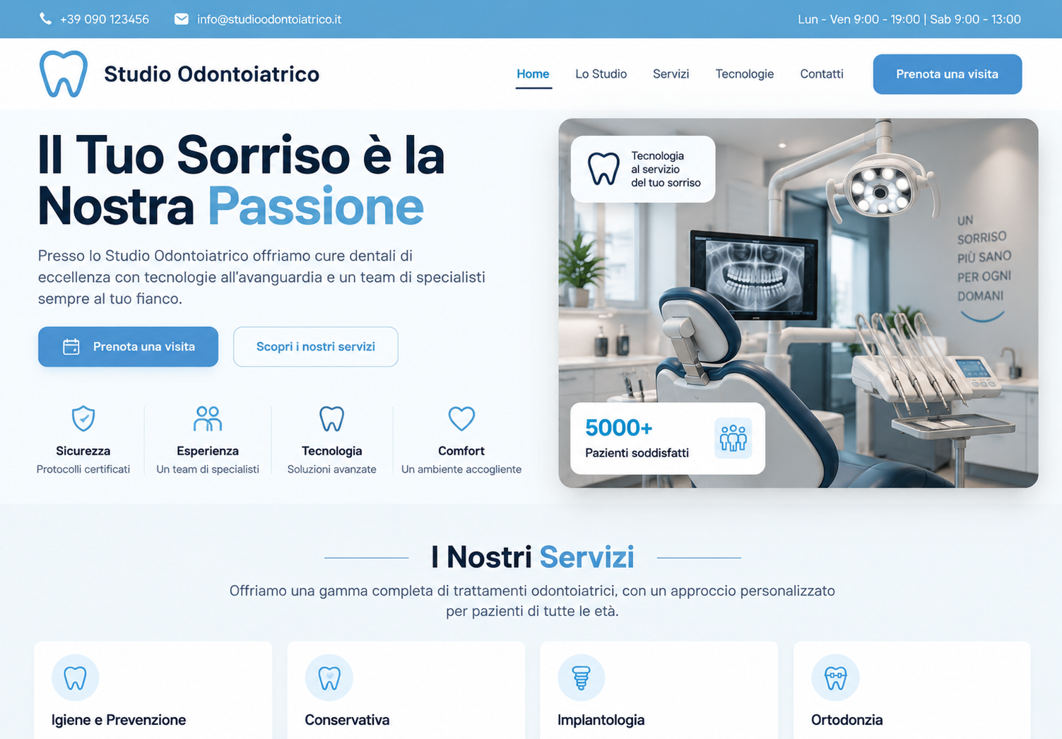 Sito web per studio odontoiatrico